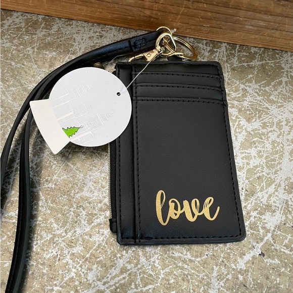 ISAAC MIZRAHI TABLET  HOLDER/COSMETIC BAG CC WITH LANYARD/ BLK FAUX FUR KEY RING - Picture 9 of 10